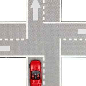 A traffic study diagram showing vehicle movement through an intersection
