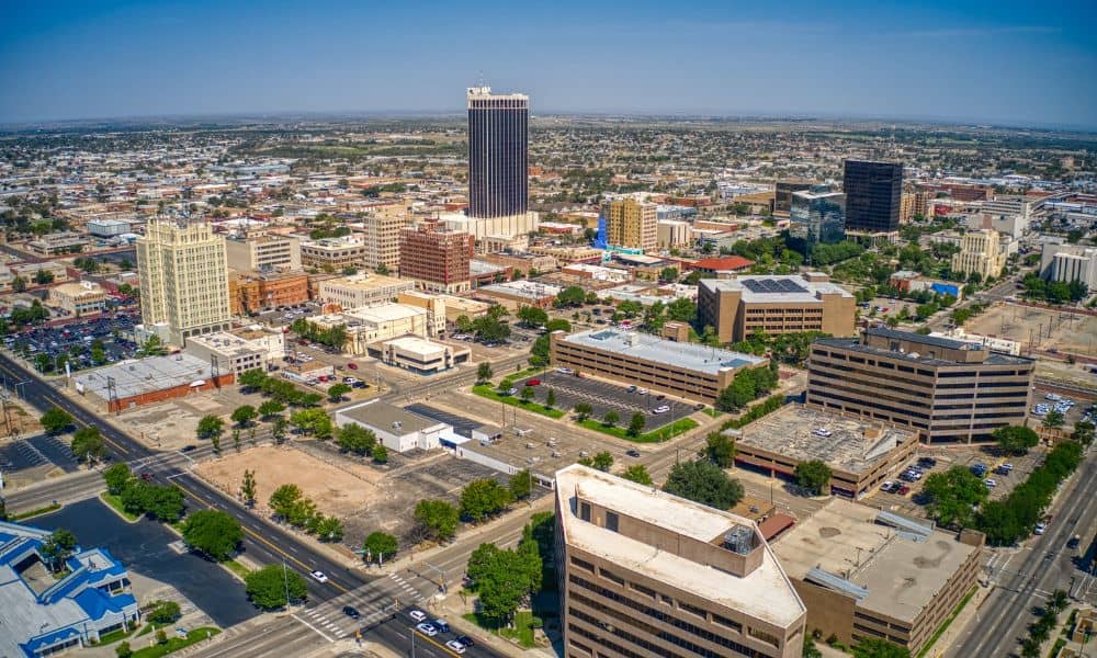 Urban transit area redevelopment aerial - ALTA SURVEY Texas Aerial view of urban transit-area land where an alta land title survey helps confirm redevelopment feasibility